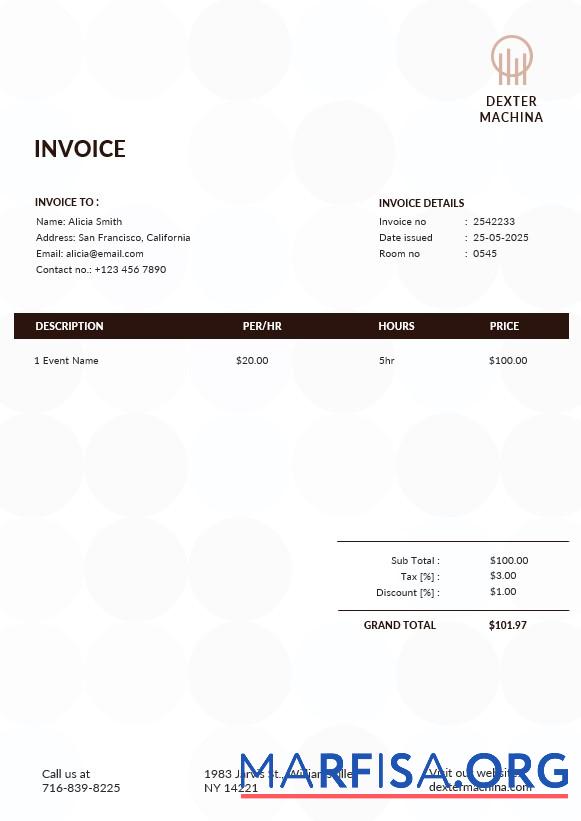 Downloadable Music Band Invoice Template